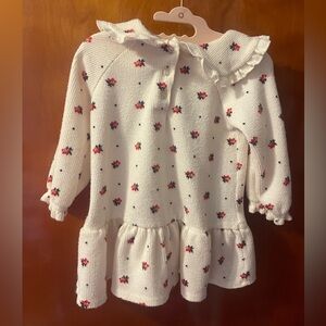 Wonder Nation White and Red Floral Knit Dress